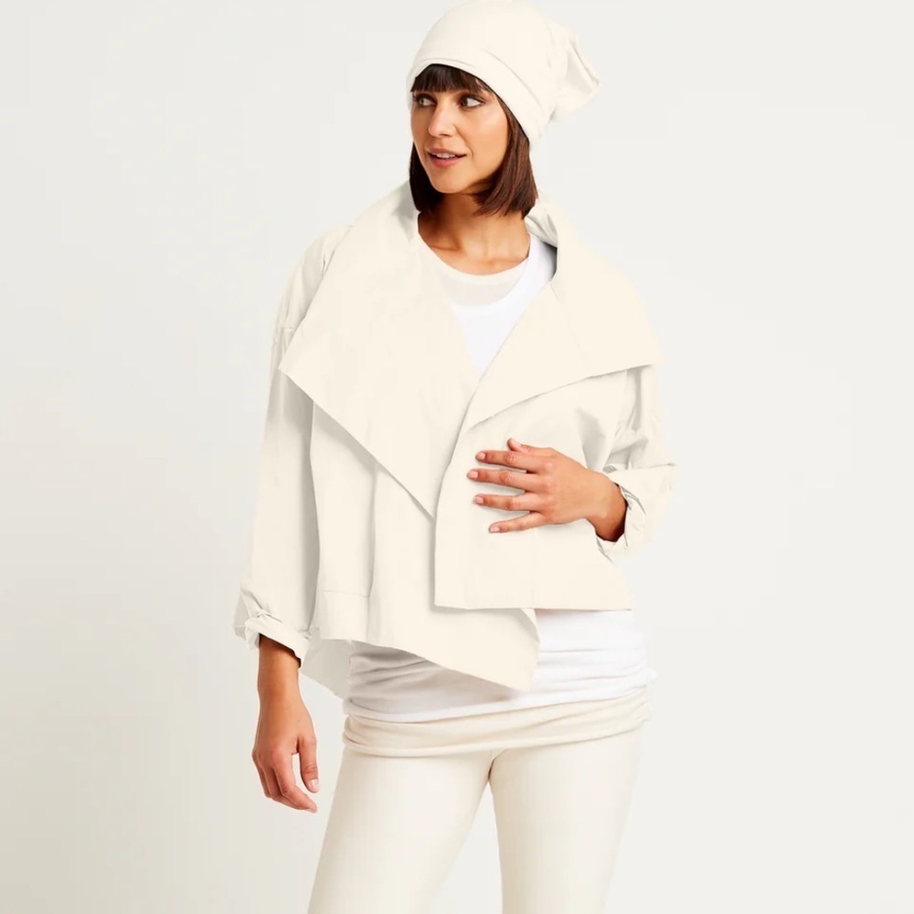 Planet by Lauren G Nylon Cropped Asymmetrical Jacket size L